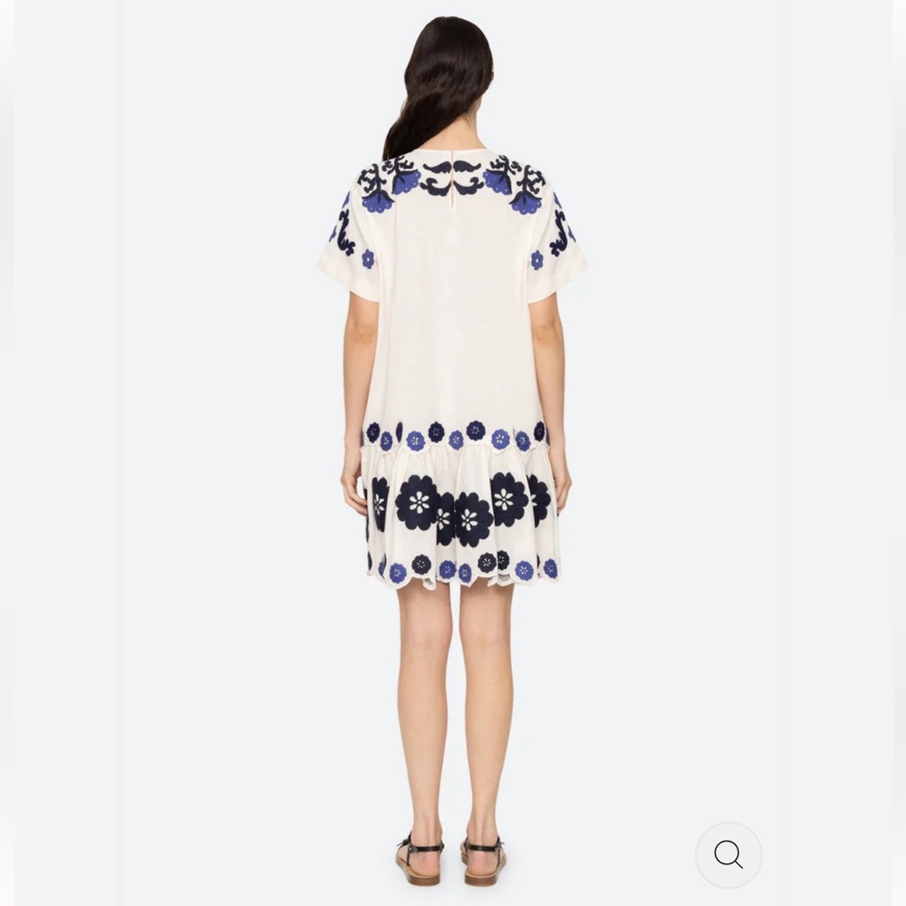 NWT SEA NY Catrine Applique Blue and White Dress Size XL - Picture 12 of 12